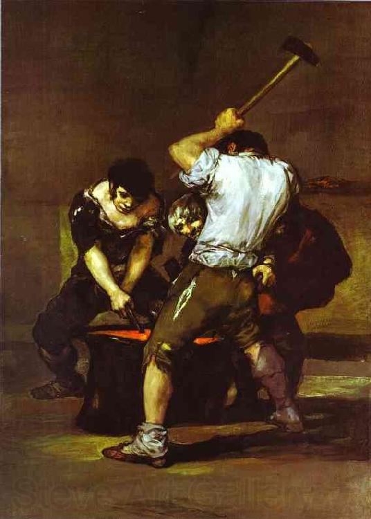 Francisco Jose de Goya La fragna (Smithy). Norge oil painting art